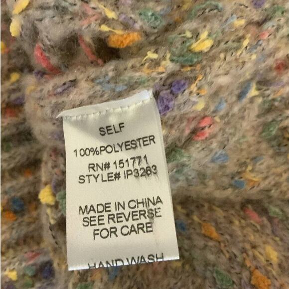 Macaron Sweater Confetti V-Neck Womens Size Small Multicolor Breathable Knit - Picture 9 of 11